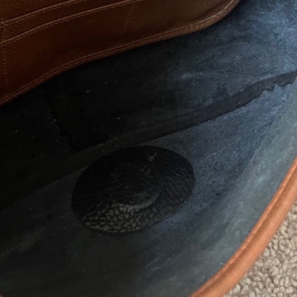 Vintage 90s Dooney & Bourke Off Black and Brown Messenger Bag with Flap Closure - Picture 7 of 11